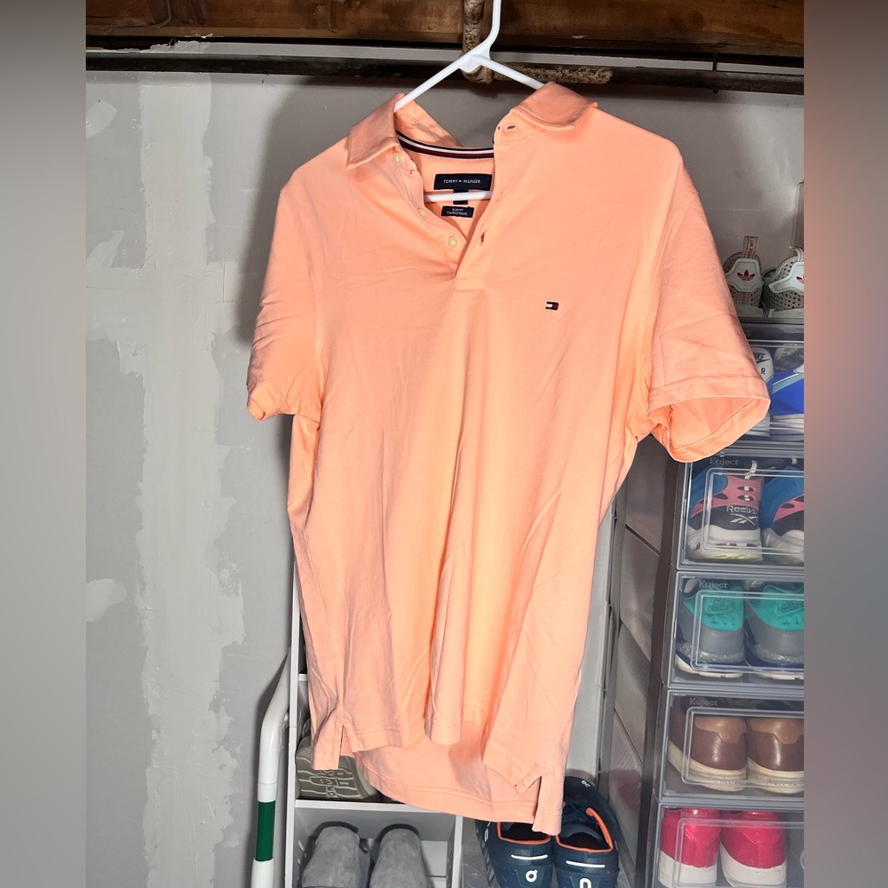 Tommy Hilfiger Men's Light Orange Polo Shirt